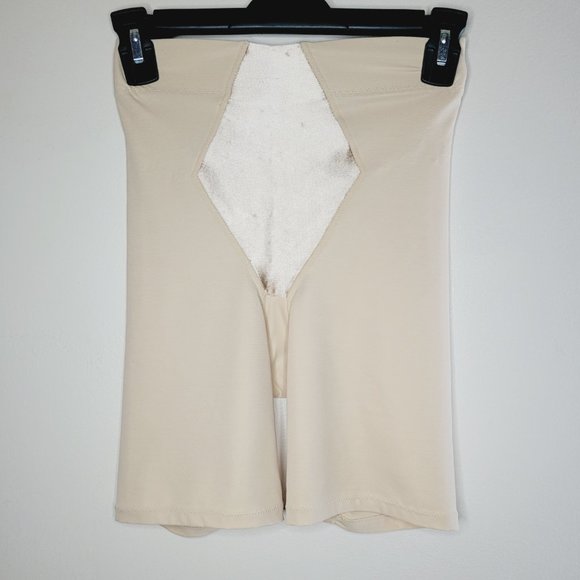 Maidenform Shapewear Shorts High Waist Small Cream Body Slimming Tight Flexees - Picture 1 of 11